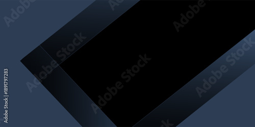 Modern black blue abstract background. Minimal. Color gradient. Dark. Web banner. Geometric shape. 3d effect. Lines stripes triangles.