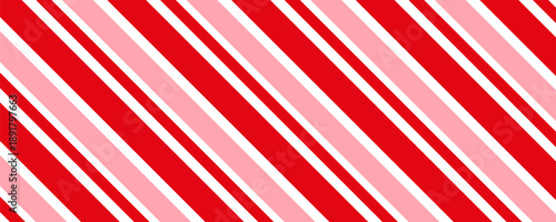 Candy cane Christmas background, peppermint diagonal stripes print seamless pattern