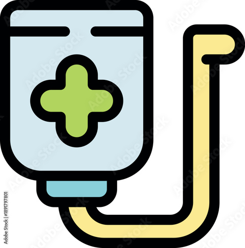 Saline solution bag providing intravenous therapy, representing healthcare and medical treatment