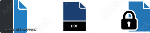 Secure document icons for business and technology use