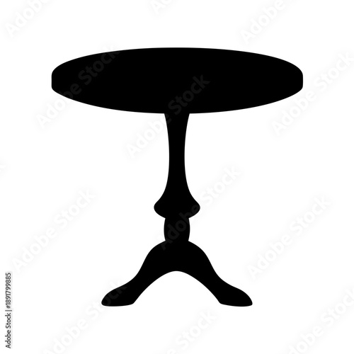 Simple round wooden table