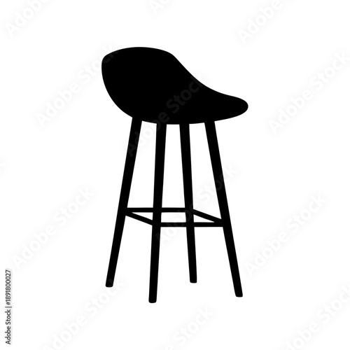 Modern black bar stool