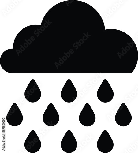 grief as rain falling upward silhouette vector illustration on transparent background