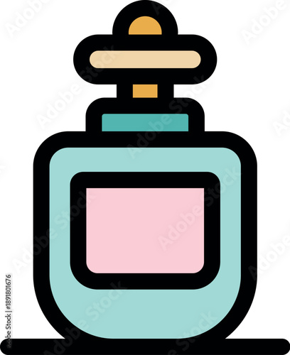 Elegant perfume bottle icon symbolizing luxury fragrance, beauty products, and cosmetics