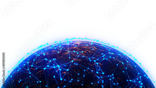 Wifi Warless World Network Internet Earth Cyber Security Broadband Space Ai Networking System with Plexus Glow Lines, Wave Connection Particles Dots Digital Network Communication Technology