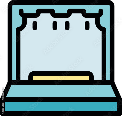 Empty stage with curtains and spotlights waiting for the show to begin