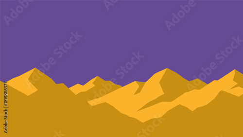 Graphic illustration of mountain range landscape.