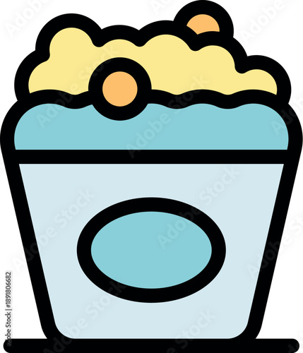 Overflowing popcorn bucket with tasty kernels ready for a movie night snack