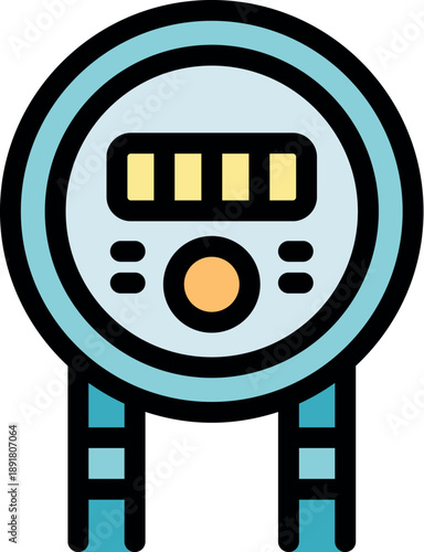 Digital water meter illustration with a sleek, modern interface