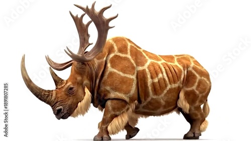 Wooly Rhinomoose walking a little