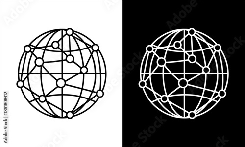 Global network connection icon representing worldwide communication and data exchange.