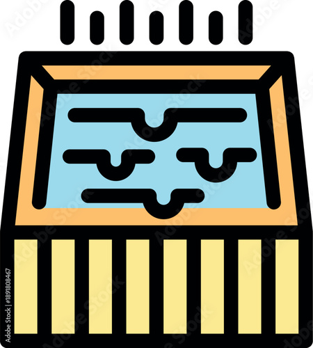 Relaxing hot tub steaming and creating a calm atmosphere