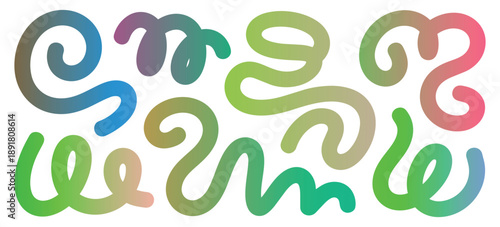 Abstract flowing colorful shapes on white background