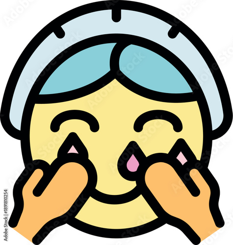 Skincare professional applying cream on smiling client face during beauty treatment, promoting healthy skin and wellness