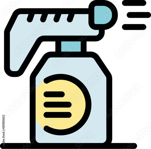 Spray bottle dispensing cleaning product for housekeeping and sanitizing