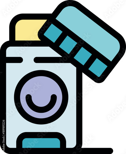 Open deodorant stick with a smiling face, offering long lasting freshness and confidence throughout the day