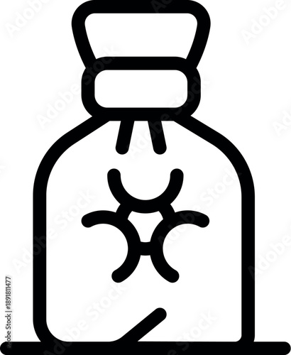 Biohazard bag with biohazard symbol, representing safe disposal of hazardous medical waste