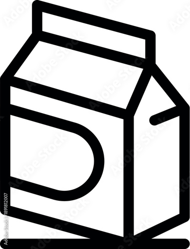 Simple line icon representing a washing powder box, suggesting laundry, cleanliness, and household chores