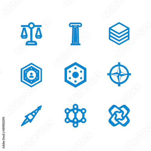 Vector UI icons for AI system integrity and stability. Professional assets for autonomous system reliability, self-correction benchmarks, and logic consistency in SaaS dashboards.