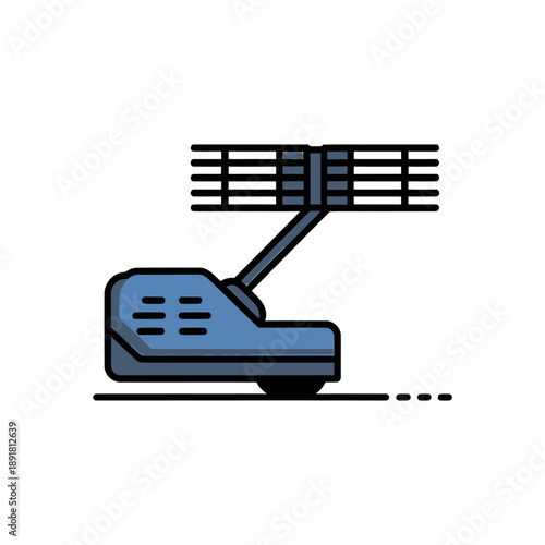 Modern Flat Design Car with Roof Rack Icon. A modern flat design vector illustration of a blue car equipped with a roof rack or cargo carrier. 