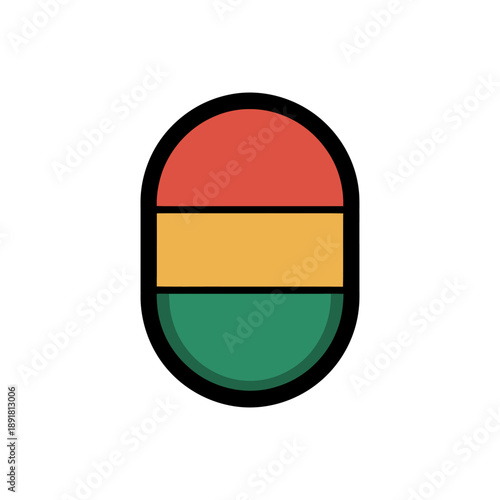 Abstract Color Palette Icon for Design and Creativity. This vector illustration features a vibrant abstract color palette icon, enclosed within a sleek rounded rectangular border. 