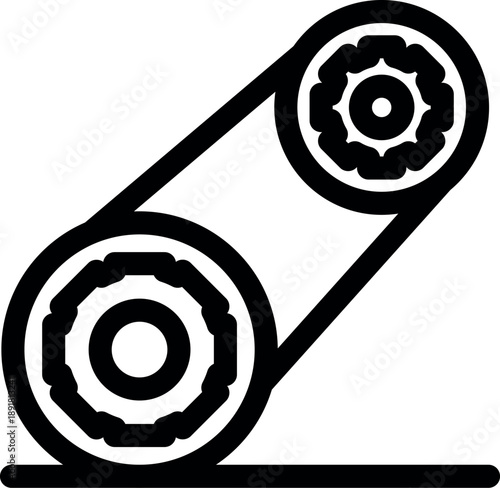 Close up of a timing belt rotating, ensuring smooth engine operation