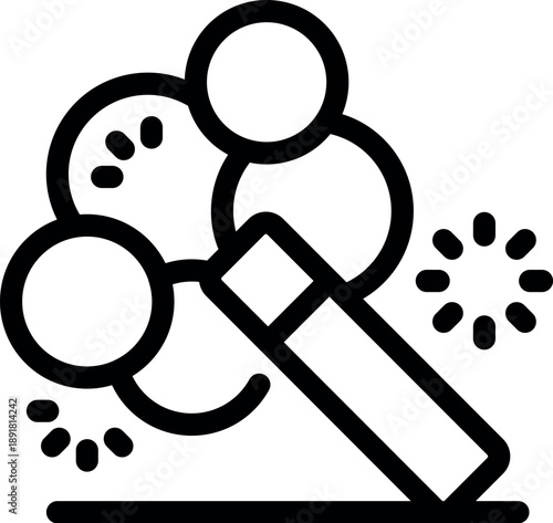 Electronic cigarette producing vapor and sparkling effect, ideal for vaping and e cigarette themes