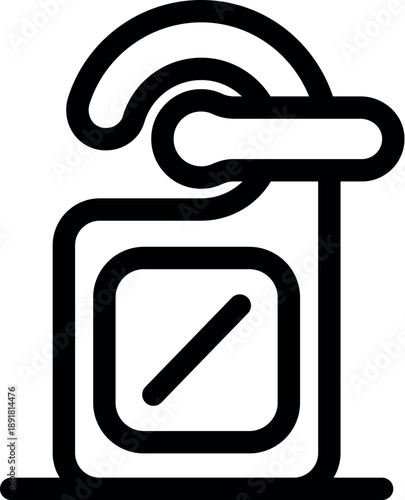 Door hanger with do not disturb sign indicating need for privacy in hotel room