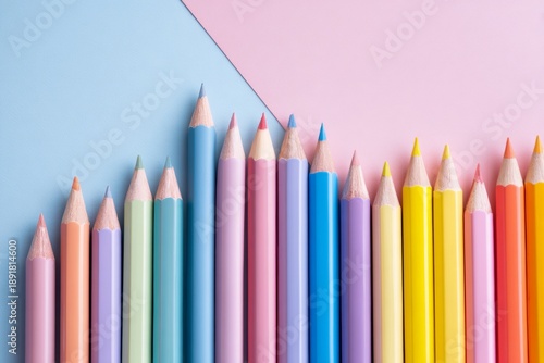 Wallpaper Mural Neat Arrangement of Colorful School Supplies on Pastel Background for Creative Learning Activities in a Study Space Torontodigital.ca