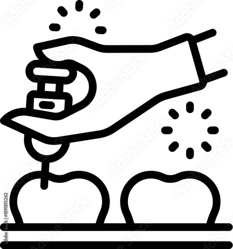 Dentist performing dental procedure, applying etching gel on teeth surface for bonding, ensuring strong and durable restoration