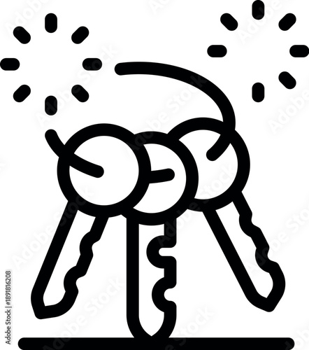 Bunch of keys with keyring is sparkling clean and new, representing safety, security, new home, and new beginnings