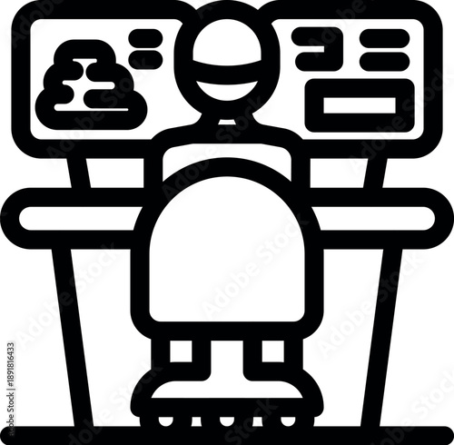 Geologist working on computer analyzing geological strata, rocks, minerals, and other geological data