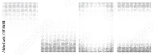 Halftone dot wave pattern with flowing gradient and abstract monochrome texture