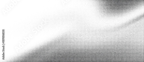 Halftone dot grid pattern with dense monochrome gradient texture background