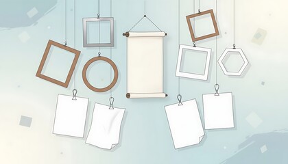 Assorted picture frames display