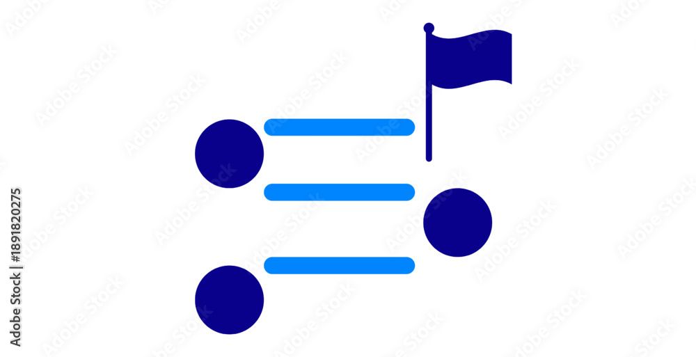 Fototapeta premium Process flow diagram illustration representing planning tracking and success