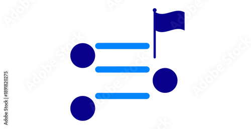 Process flow diagram illustration representing planning tracking and success