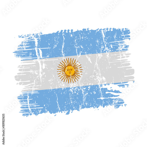 Argentina flag with grunge effect - vector illustration