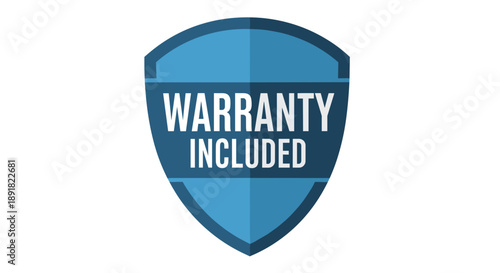 Blue Shield Emblem with Warranty Included Text.