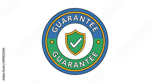 Guarantee Seal with Check Mark Shield Emblem.