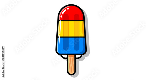 Colorful Ice Pop Frozen Treat on a Stick.