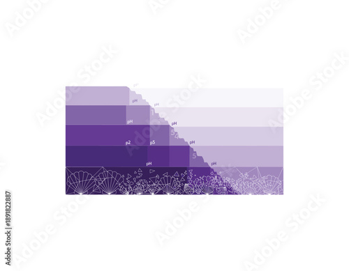 Vibrant purple gradient chart with white geometric patterns and pH levels