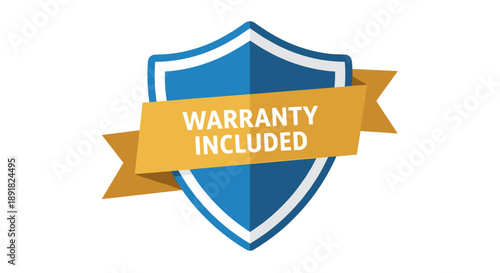 Blue Shield with Yellow Ribbon Warranty Included Badge.