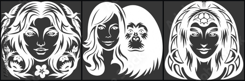 Simple Woman Faces Design