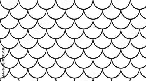 Mermaid pattern, fish scale pattern, black graphic on white background, mermaid tail pattern, black graphic for decoration.