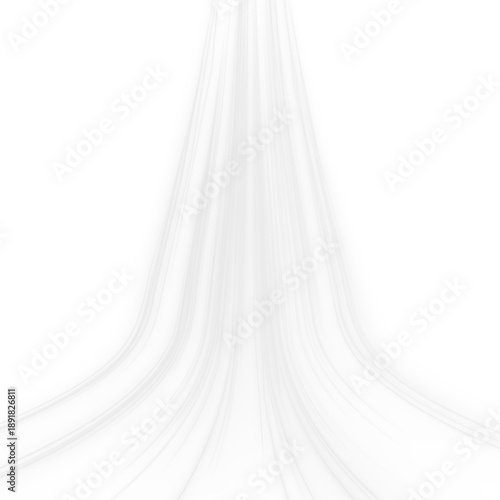 White laser ribbons flow smoothly through an abstract night city space. Light trails twist and stretch, creating a sense of speed and depth. Modern futuristic vector illustration PNG.