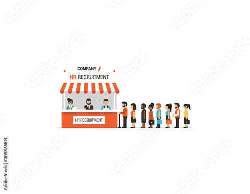 HR recruitment team serving diverse candidates in modern booth