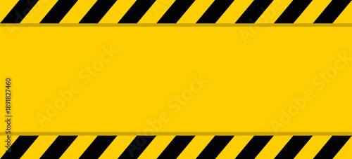Warning tape with yellow and black caution stripes. Safety zone line tape for hazard alerts, construction areas, and restricted zones. Vector illustration.