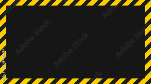Yellow and black diagonal warning stripe background. Safety warning stripe, hazard sign, vector road sign symbol.Seamless caution and warning sign tape set. Eps 10.