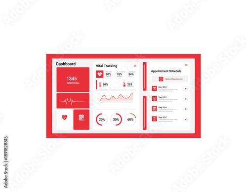 Modern medical dashboard with vital tracking and appointment schedule
